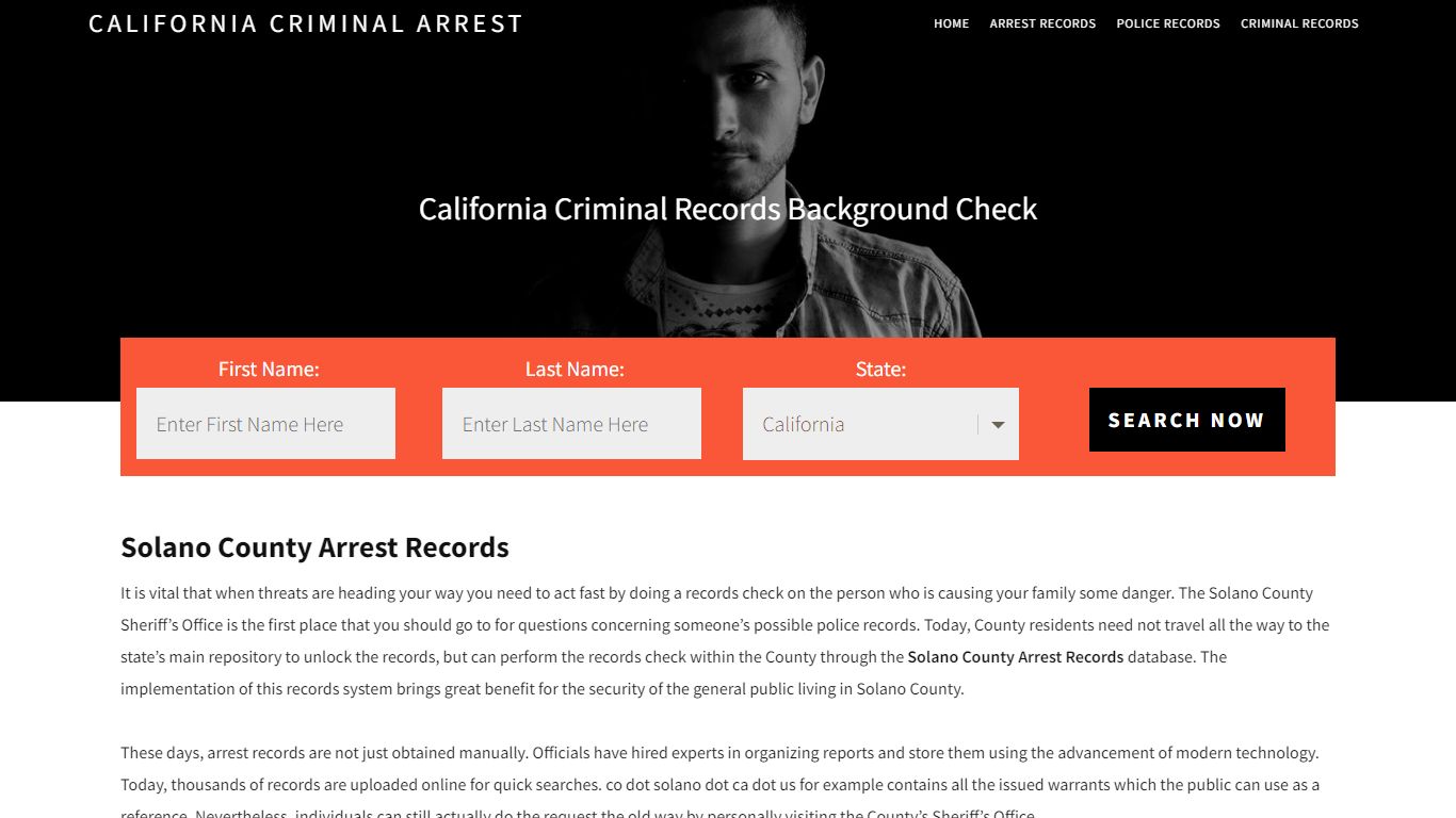 Solano County Arrest Records - California Criminal Arrest